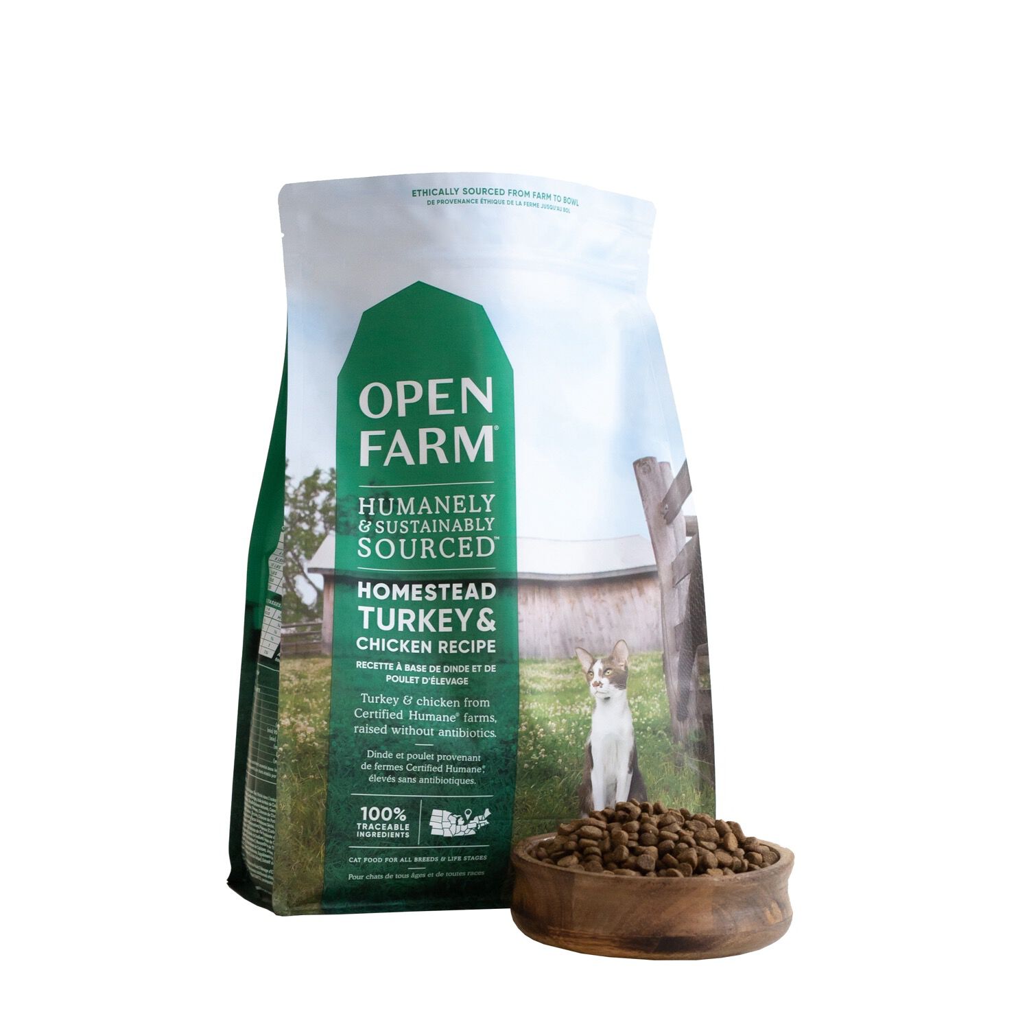 Homestead Turkey & Chicken Recipe Dry Cat Food Open Farm Mondou