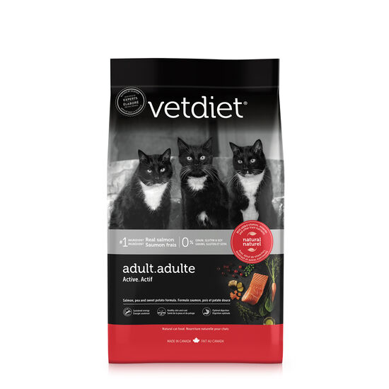 Salmon dry food for active cat Image NaN