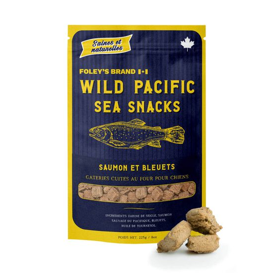 Salmon and Bluberries Wild Pacific Sea Snacks Treats for Dogs, 225 g Image NaN