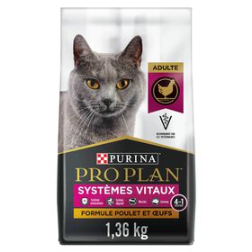 Nourriture s&egrave;che syst&egrave;mes vitaux formule poulet et &oelig;ufs 4-en-1 pour chats adultes