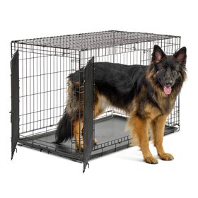 Cage pliante &agrave; deux portes pour chiens
