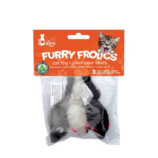 Assortiment de 3 souris en fourrure Furry Frolics avec herbe à chat Image NaN