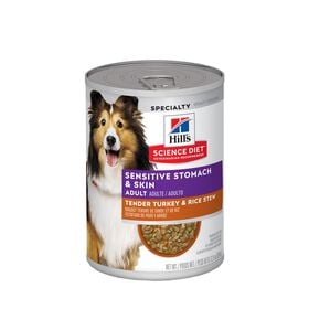 Ragoût tendre de dinde et de riz formule peau et estomac sensible pour chiens adultes, 354 g