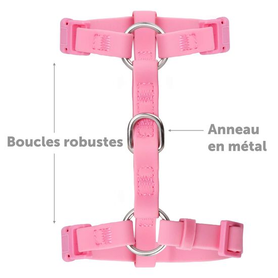 Ensemble de promenade en silicone pour petits chiens, Velour rose Image NaN