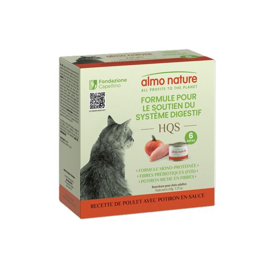 Nourriture humide recette de poulet avec potiron en sauce formule soutien du syst&egrave;me digestif pour chats Image NaN