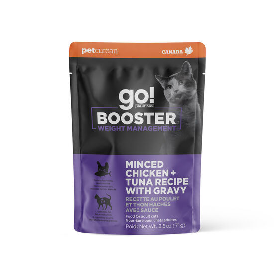 Booster Weight Management Minced Chicken and Tuna with Gravy for Cats, 71 g Image NaN