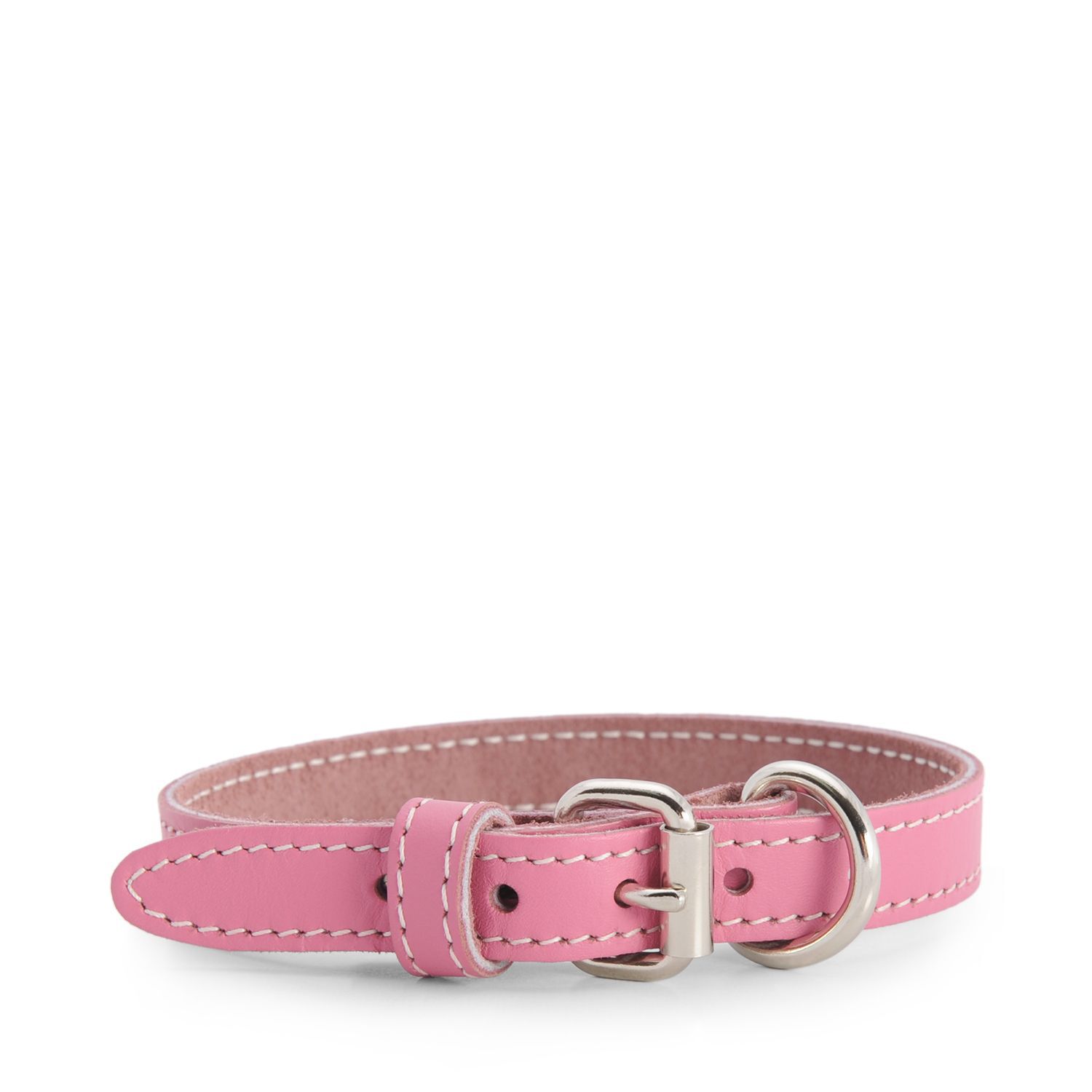 pink leather collar