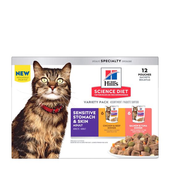 Assortiment de nourriture humide « Sensitive Stomach & Skin » pour chats adultes Image NaN