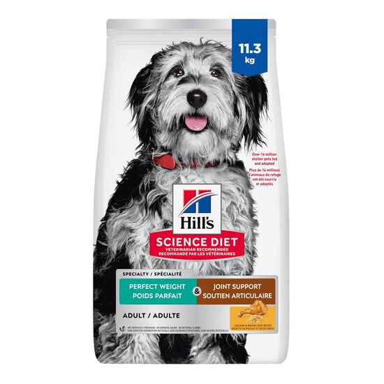 Nourriture sèche « Perfect Weight & Joint Support » au poulet pour chiens adultes, 11,34 kg Image NaN