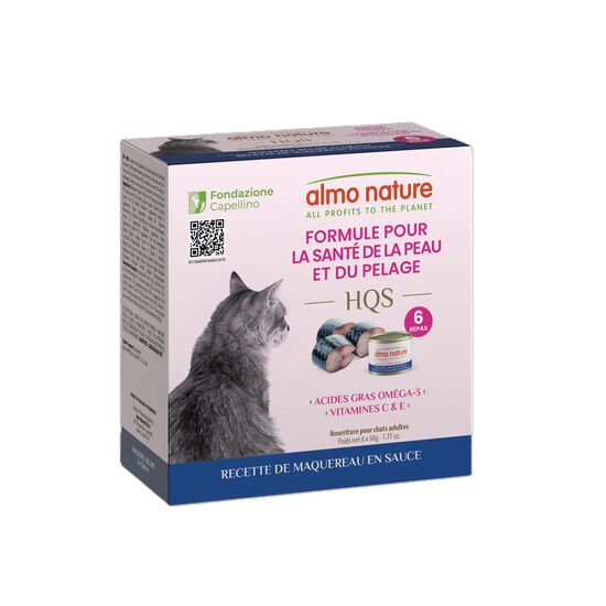 Nourriture humide recette de maquereau en sauce formule pour la sant&eacute; de la peau et du pelage pour chats Image NaN