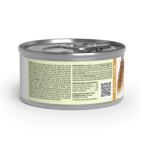 Signature Chicken, Turkey & Duck P&acirc;t&eacute; in Bone Broth for Indoor Adult Cats, 85 g Image NaN