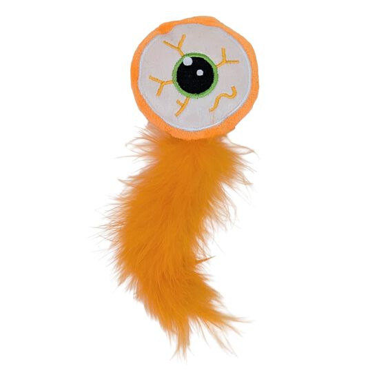 Jouet oeil effrayant avec plume pour chats Image NaN