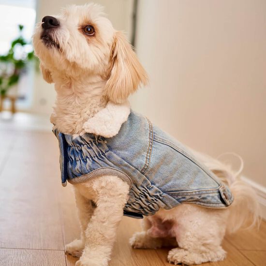 Veste denim Elasto-fit&reg; Nordique pour chiens, D&eacute;lav&eacute; clair Image NaN