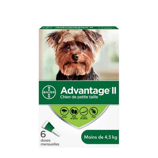 Protection topique puces et poux pour chiens - 4,5 kg, 6 un. Image NaN