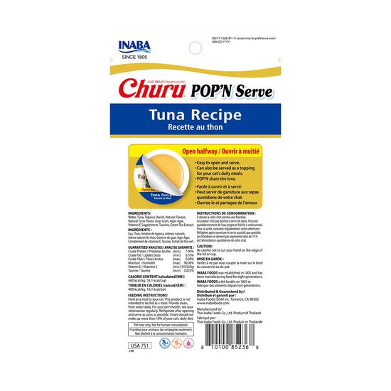 G&acirc;terie Churu Pop'n Serve au thon pour chats Image NaN