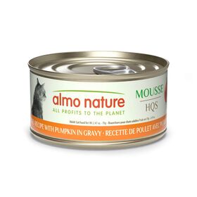 Mousse HQS poulet et citrouille pour chats