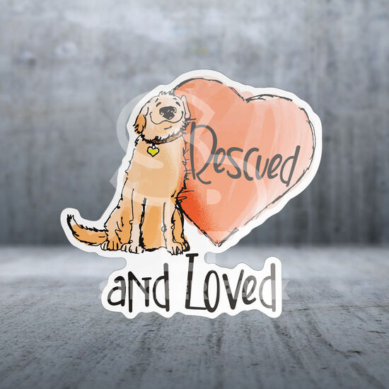 Autocollant Rescued And Loved, anglais Image NaN