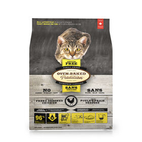 Nourriture s&egrave;che sans grains au poulet pour chat adulte