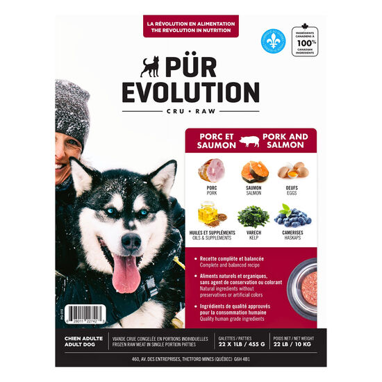 Nourriture à base de viande crue recette porc et saumon pour chiens Image NaN