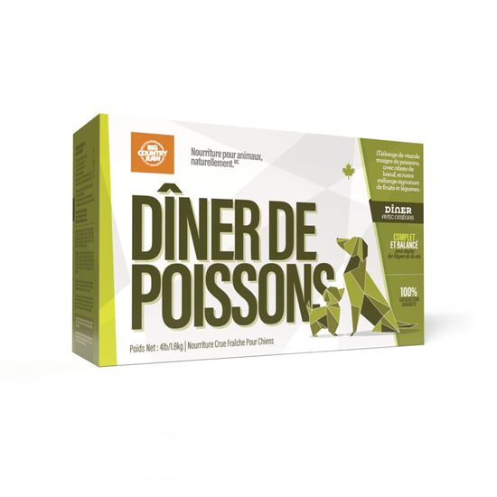 Nourriture crue pour chiens, repas au poisson 1,8 kg Image NaN