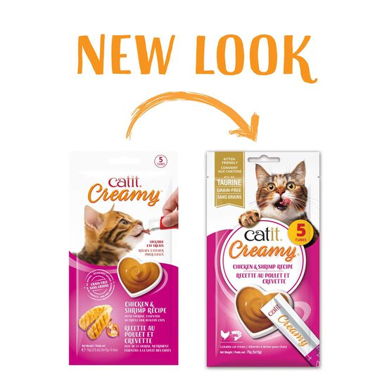 G&acirc;terie Creamy pour chats, poulet et crevette, paquet de 5 Image NaN