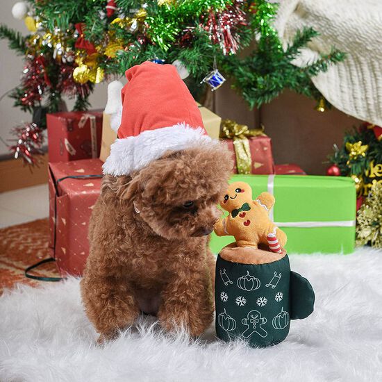 Jouet en peluche couineur latt&eacute; au pain d'&eacute;pices pour chiens Image 7.0