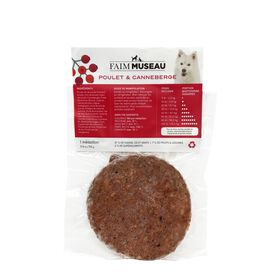 Raw dog food, chicken and cranberry