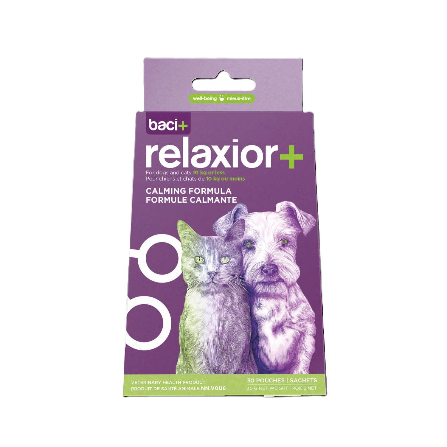 Formule calmante naturelle relaxior+ pour chats et chiens de moins de 10 Kg BACI+