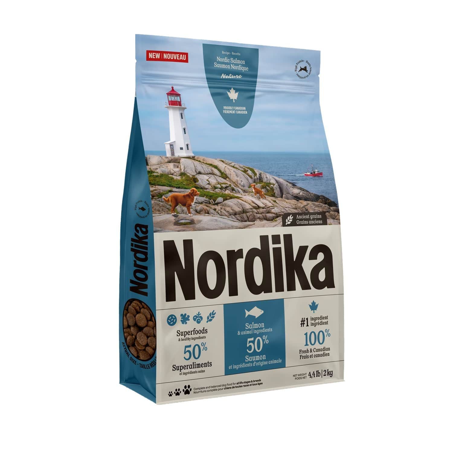 Nourriture sèche Nature saumon nordique pour chiens Nordika