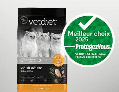 Nourriture chat formule poulet et riz chats d'intérieur Vetdiet