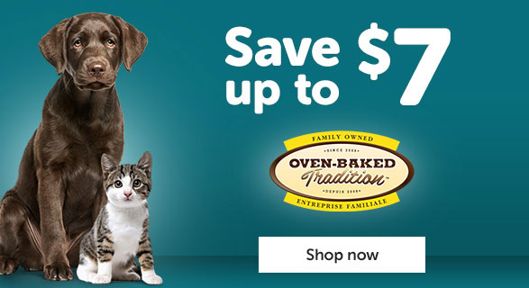Save up to $7 on all Oven-Baked Traditions dry cat or dog food from October 12 to 15, 2023.