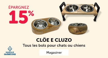 Épargnez 15% sur tous les bols Clöe E Cluzo pour chats ou chiens.