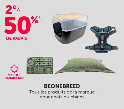 Tous les accessoires BeOneBreed pour chats ou chiens. 2e article à 50 % de rabais.