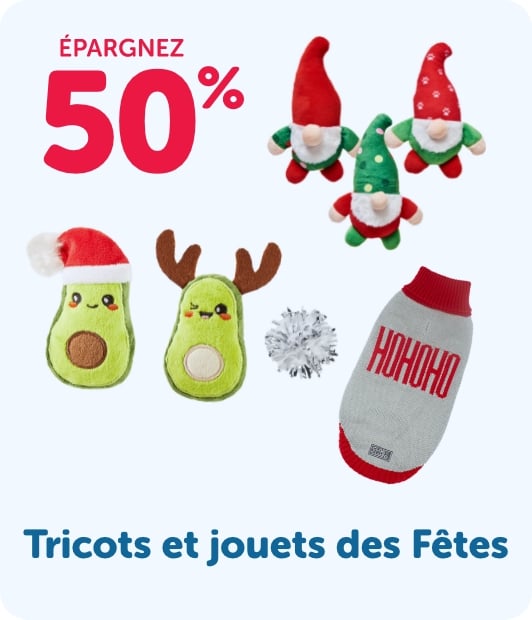 Épargnez 50% Tricots et jouets des Fêtes