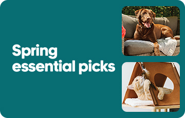 Spring essentials for dogs and cats at Mondou, featuring seasonal pet accessories, toys, and must‑have products for pets