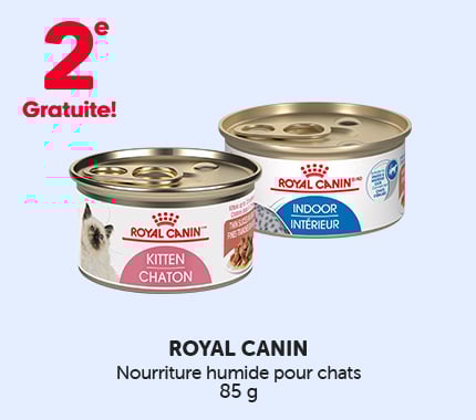 Obtenez la 2e conserve gratuite sur la nourriture humide Royal Canin pour chats, format 85 g.