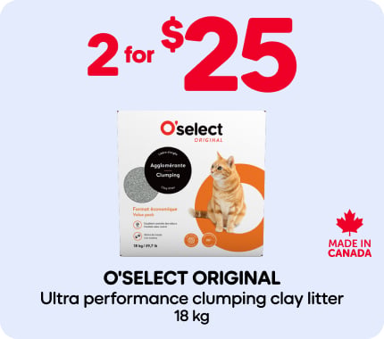 2 for $25 on O’Select Original clumping clay cat litter.
