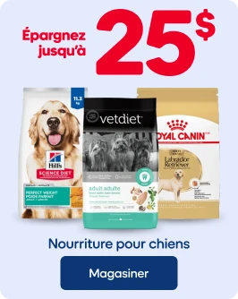 Épargnez jusqu'à 25$ - Nourriture pour chiens