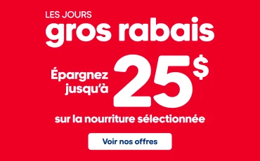 Les jours Gros Rabais du 17 au 20 septembre. Épargnez jusqu'à 25$ sur la nourriture sélectionné.