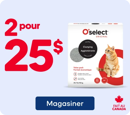 2 litière pour chats O'select Original au prix de 25 $. 