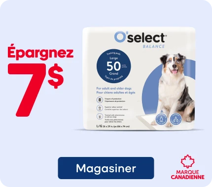 Économisez 7 $ sur les tapis O’select Balance pour chiens adultes et âgés.
