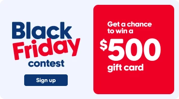 Promotional banner for Black Friday contest, get a chance to win a $500 gift card.