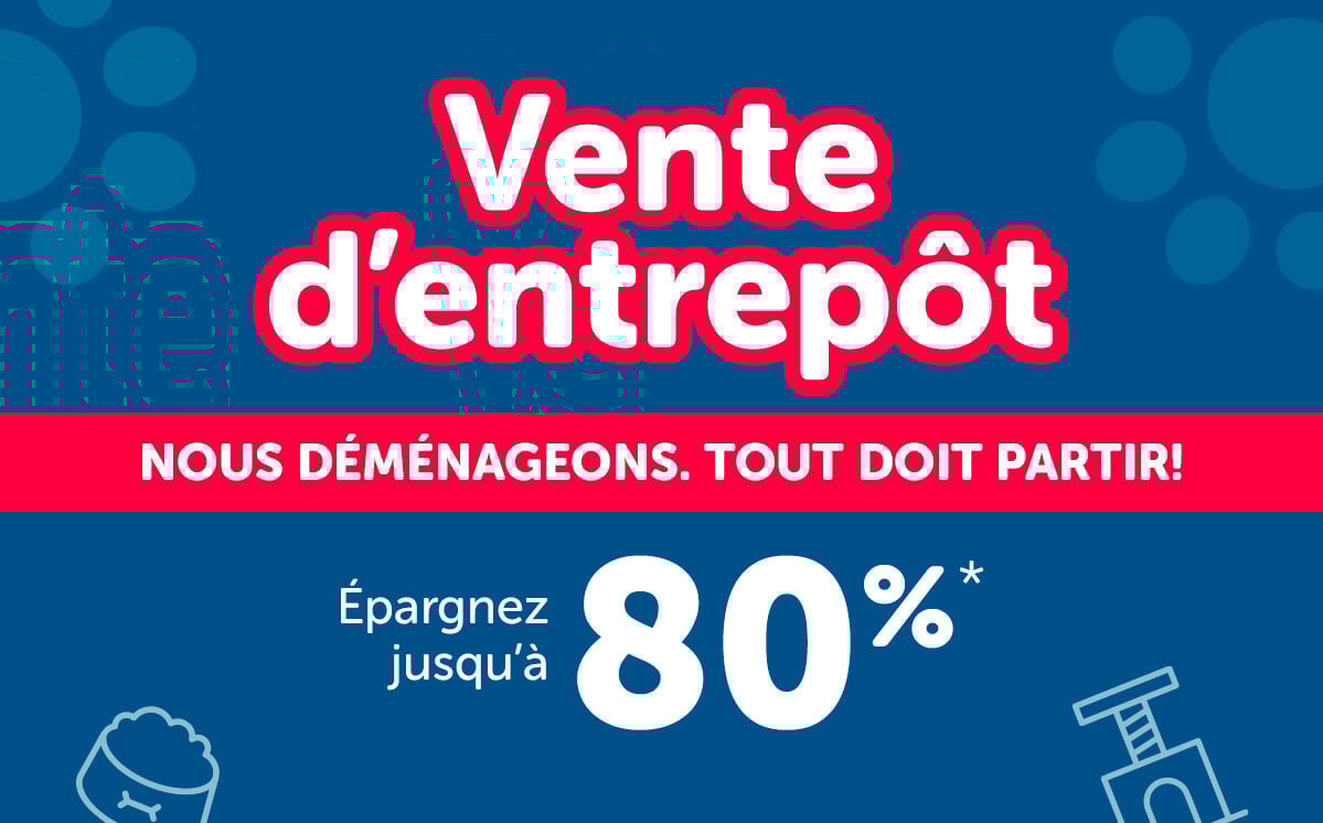 Bannièere de la Vente d'entrepôt Mondou