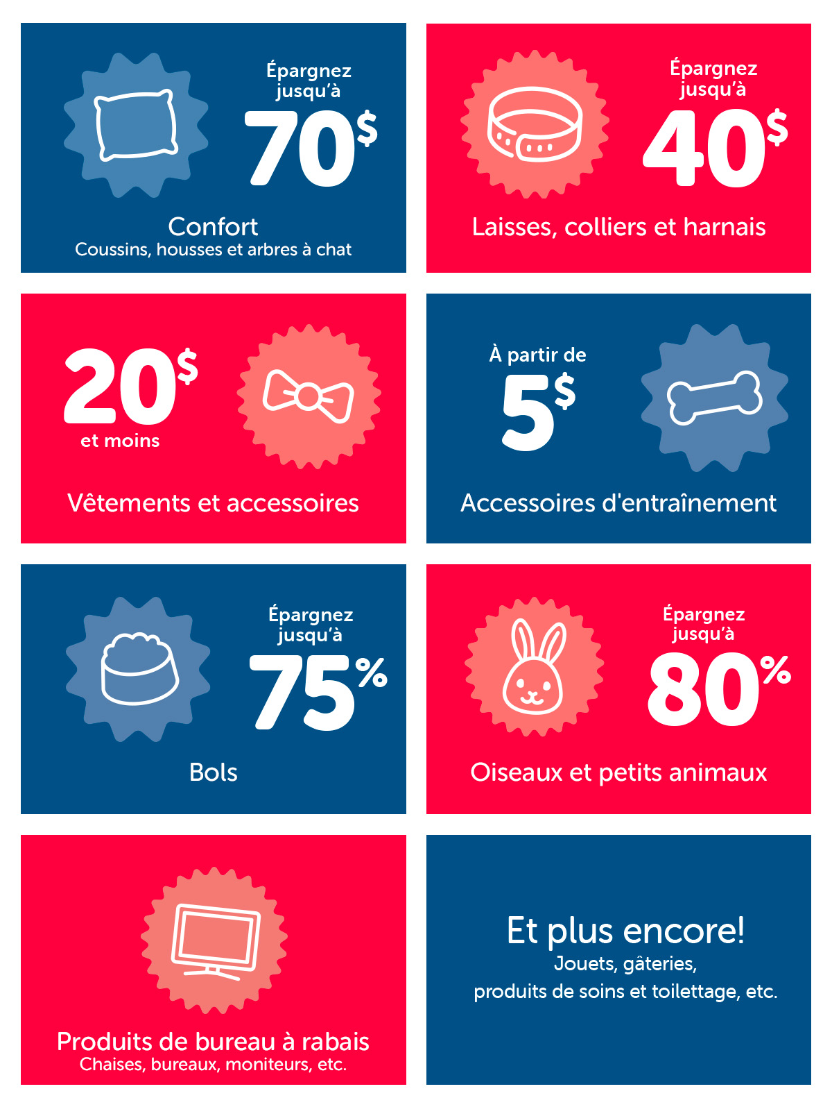 Bannière de la Vente d'entrepôt Mondou avec les soldes