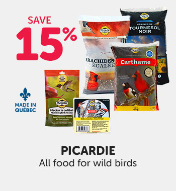 Save 15% on all Picardie food for wild birds.
