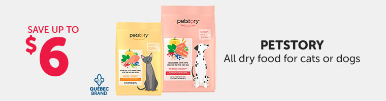 Save up to $ 5 on all Petstory dry food for cats or dogs.