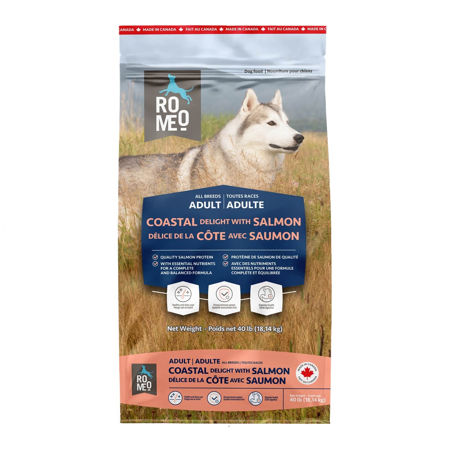 Coastal Delight with Salmon Dry Food for Dogs, kg Romeo Mondou
