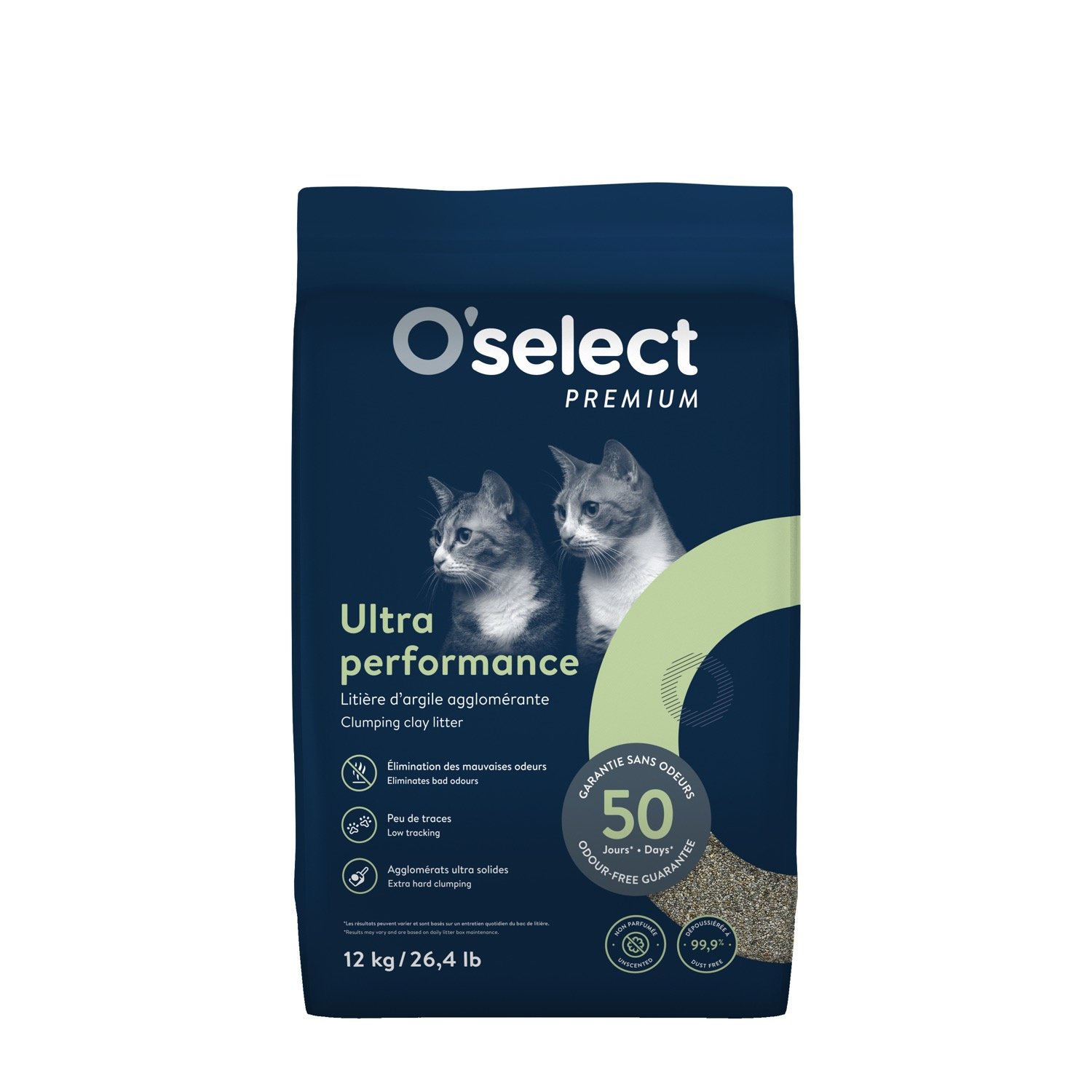 Ultra Performance Clumping Clay Litter, 12 kg O'Select Mondou