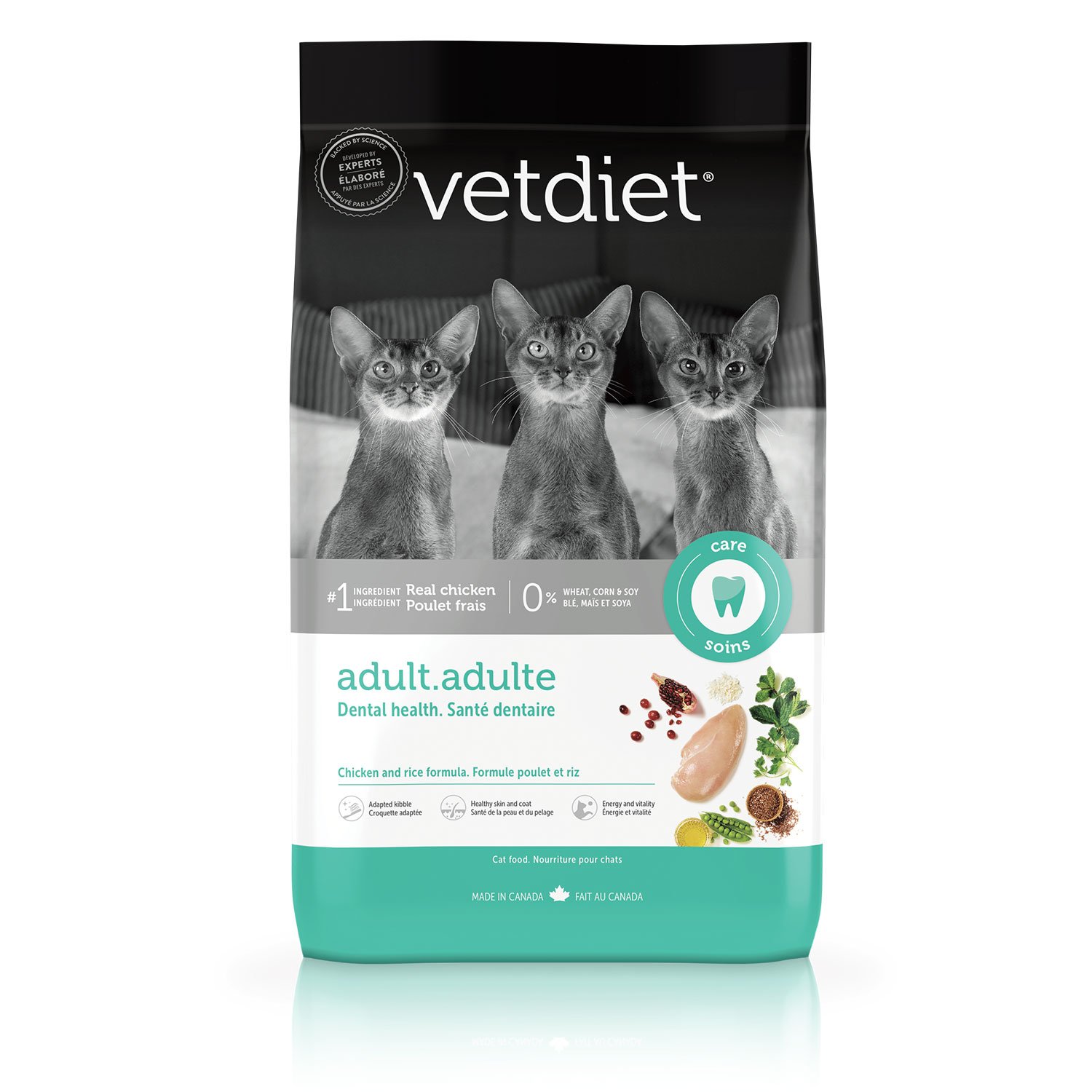Dental care dry food for adult cats Vetdiet Mondou