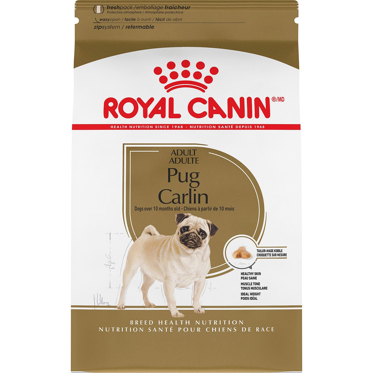 Pure Bred Pure Pug Lovers Breed Health Nutrition® Adult Pug Dry